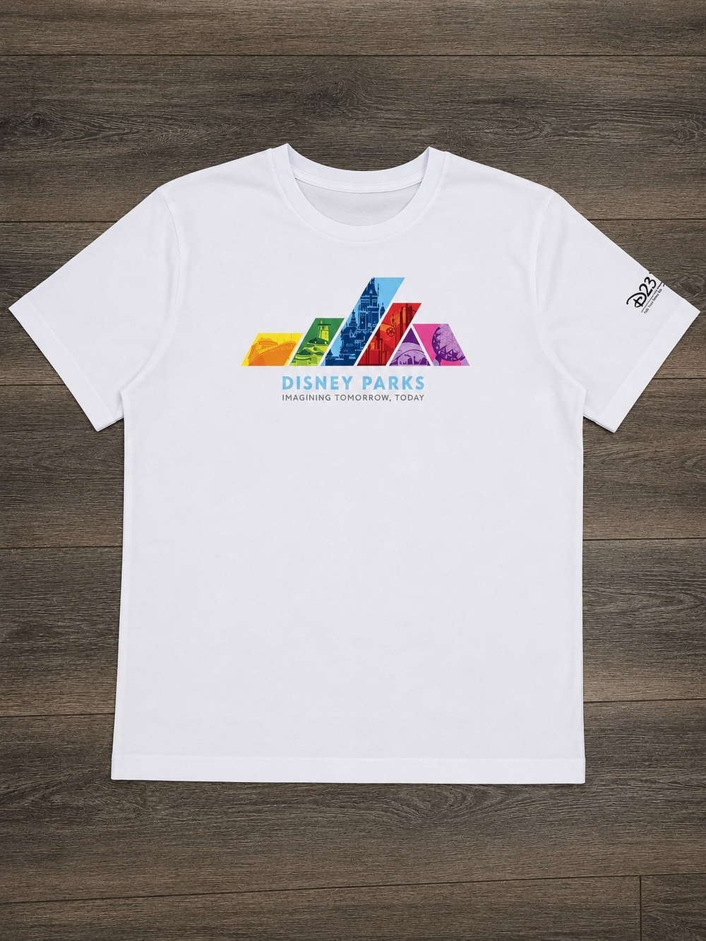 Disney Mens White D23 Expo Disney Parks Imagining Tomorrow Today T-Shirt Size XL